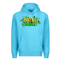 Ocean Blue lucky mama st patricks Premium Hoodie - HowdyJamesFarm