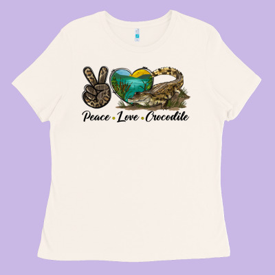 Peace Love Crocodile Ladies Tee Designed By Lillyallendesigns
