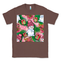 Chestnut cute snowman and gift box with leopard seamless pattern bbs Classic Tee - BundleAndBundleShop