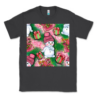 Smoke cute snowman and gift box with leopard seamless pattern bbs Classic Tee - BundleAndBundleShop