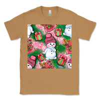 Toasted Coconut cute snowman and gift box with leopard seamless pattern bbs Classic Tee - BundleAndBundleShop
