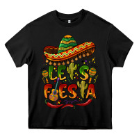 Black let's fiesta mexican hat Heavy Core Tee - BarkalooDesign