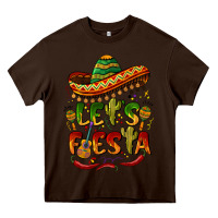 Chocolate Brown let's fiesta mexican hat Heavy Core Tee - BarkalooDesign