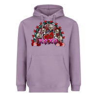 Lavender Skull Xoxo rainbow Valentine's Day Heavyweight Hoodie - FaDigitalArtStudio