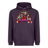 Plum Skull Xoxo rainbow Valentine's Day Heavyweight Hoodie - FaDigitalArtStudio