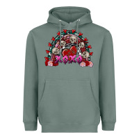 Sage Skull Xoxo rainbow Valentine's Day Heavyweight Hoodie - FaDigitalArtStudio