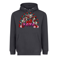 Smoke Skull Xoxo rainbow Valentine's Day Heavyweight Hoodie - FaDigitalArtStudio