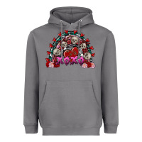 Storm Skull Xoxo rainbow Valentine's Day Heavyweight Hoodie - FaDigitalArtStudio
