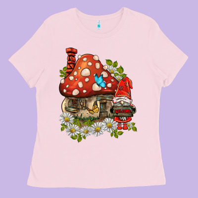 Welcome Gnome Ladybug Ladies Tee Designed By Barkaloodesign