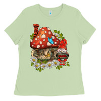 Matcha welcome gnome ladybug Ladies Tee - BarkalooDesign