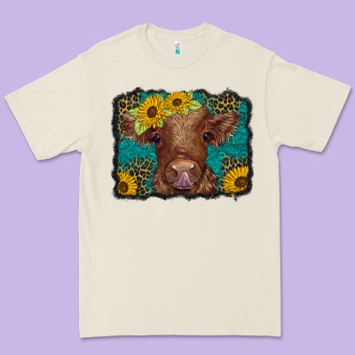 Western Leopard Buffalo Plaid Baby Highland Cow Premium Tee Designed By Barkaloodesign