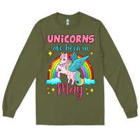 Army Green unicorns are born in may Long Sleeve Tee - Jasminsmagicworld