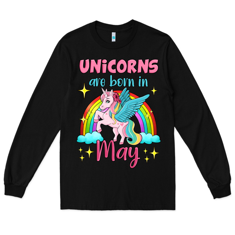 Unicorns Are Born In May Long Sleeve Tee by Jasminsmagicworld | Teevron