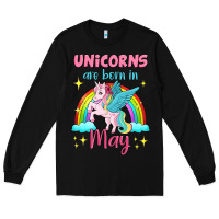 Black unicorns are born in may Long Sleeve Tee - Jasminsmagicworld