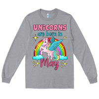 Heather Grey unicorns are born in may Long Sleeve Tee - Jasminsmagicworld