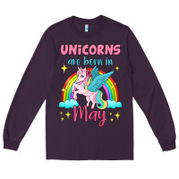 Plum unicorns are born in may Long Sleeve Tee - Jasminsmagicworld