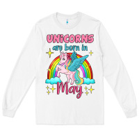 White unicorns are born in may Long Sleeve Tee - Jasminsmagicworld