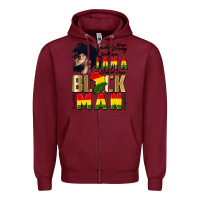 Burgundy i am a black man Zipper Hoodie - CowGirlArtShop