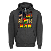 Charcoal Heather i am a black man Zipper Hoodie - CowGirlArtShop