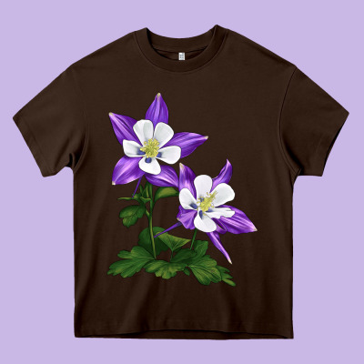 Rocky Mountain Columbine Heavy Core Tee Designed By Lillyallendesigns