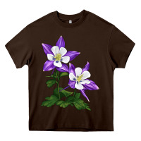 Chocolate Brown rocky mountain columbine Heavy Core Tee - LillyAllenDesigns