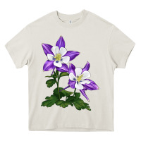 Cream rocky mountain columbine Heavy Core Tee - LillyAllenDesigns