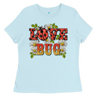 Baby Blue ladybug love bug Ladies Tee - BarkalooDesign