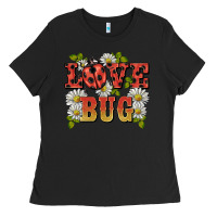 Black ladybug love bug Ladies Tee - BarkalooDesign
