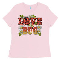 Bubblegum Pink ladybug love bug Ladies Tee - BarkalooDesign