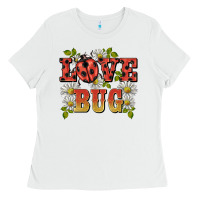 White ladybug love bug Ladies Tee - BarkalooDesign