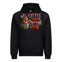 Black Little Miss Cotton Tail Urban Hoodie - CowhideDigitalArt