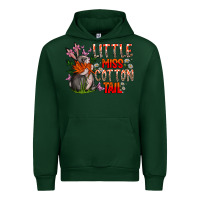 Forest Green Little Miss Cotton Tail Urban Hoodie - CowhideDigitalArt