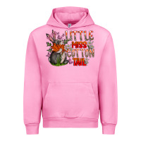 Fuchsia Pink Little Miss Cotton Tail Urban Hoodie - CowhideDigitalArt
