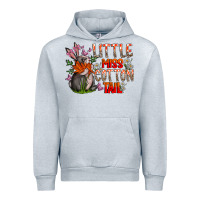 Heather Grey Little Miss Cotton Tail Urban Hoodie - CowhideDigitalArt