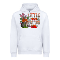 White Little Miss Cotton Tail Urban Hoodie - CowhideDigitalArt