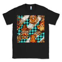 Black thanksgiving gnomies with leopard and tartan seamless pattern bbs Classic Tee - BundleAndBundleShop