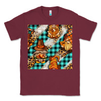 Burgundy thanksgiving gnomies with leopard and tartan seamless pattern bbs Classic Tee - BundleAndBundleShop