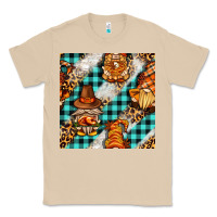 Mushroom thanksgiving gnomies with leopard and tartan seamless pattern bbs Classic Tee - BundleAndBundleShop
