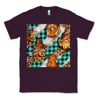 Plum thanksgiving gnomies with leopard and tartan seamless pattern bbs Classic Tee - BundleAndBundleShop