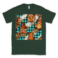 Sports Green thanksgiving gnomies with leopard and tartan seamless pattern bbs Classic Tee - BundleAndBundleShop