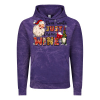 Cloud Purple dear santa just bring wine Vintage Hoodie - MaliasSmallBusiness