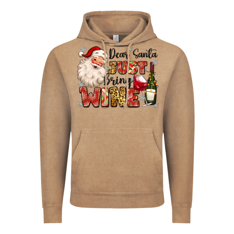 Dear Santa Just Bring Wine Vintage Hoodie by MaliasSmallBusiness | Teevron