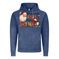 Vintage Denim dear santa just bring wine Vintage Hoodie - MaliasSmallBusiness
