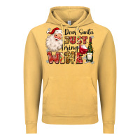 Vintage Mustard dear santa just bring wine Vintage Hoodie - MaliasSmallBusiness