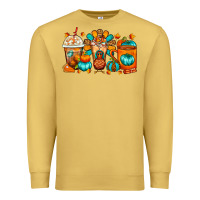 Antique Gold Thanksgiving Coffee Cups Premium Sweatshirt - FaDigitalArtStudio