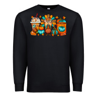 Black Thanksgiving Coffee Cups Premium Sweatshirt - FaDigitalArtStudio
