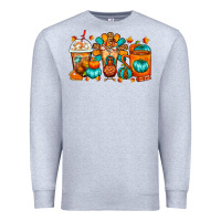 Heather Grey Thanksgiving Coffee Cups Premium Sweatshirt - FaDigitalArtStudio