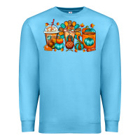 Ocean Blue Thanksgiving Coffee Cups Premium Sweatshirt - FaDigitalArtStudio