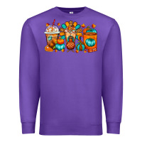 Purple Thanksgiving Coffee Cups Premium Sweatshirt - FaDigitalArtStudio