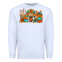 White Thanksgiving Coffee Cups Premium Sweatshirt - FaDigitalArtStudio